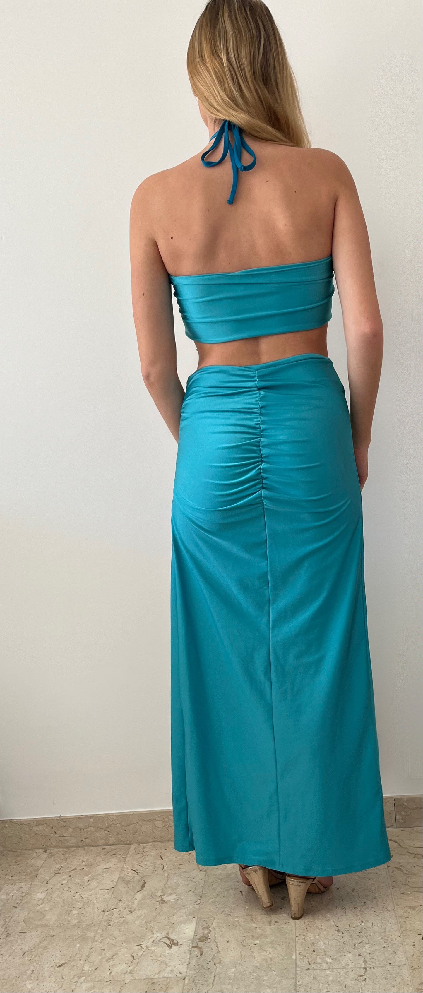 ISIS dress in turquoise blue